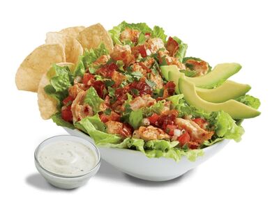 Del Taco Chicken Bacon Avocado Salad w/ Ranch Dressing