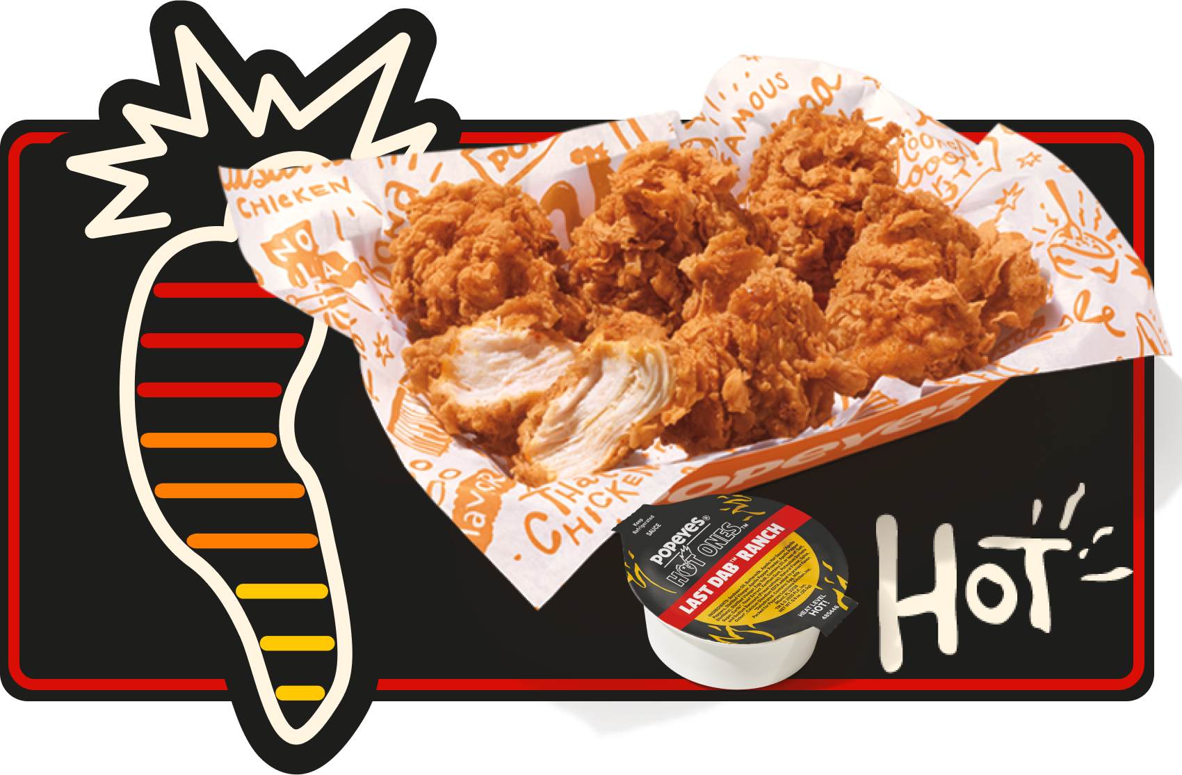 Popeyes Hot Ones Darin' Dab Ghost Boneless Wings Nutrition Facts