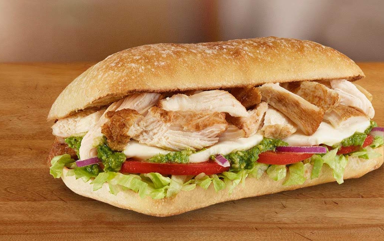 Subway Chicken Pesto Ciabatta Sandwich with Fresh Mozzarella Nutrition Facts
