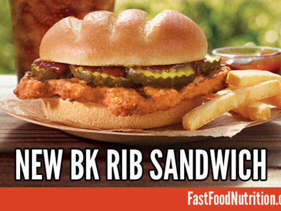 Burger King Rib Sandwich Nutrition